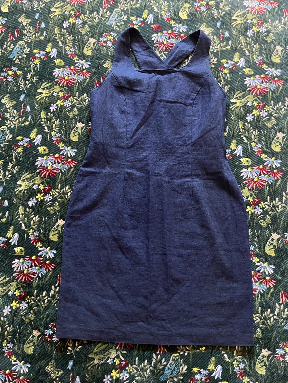Express Navy Sleeveless linen blend Dress.